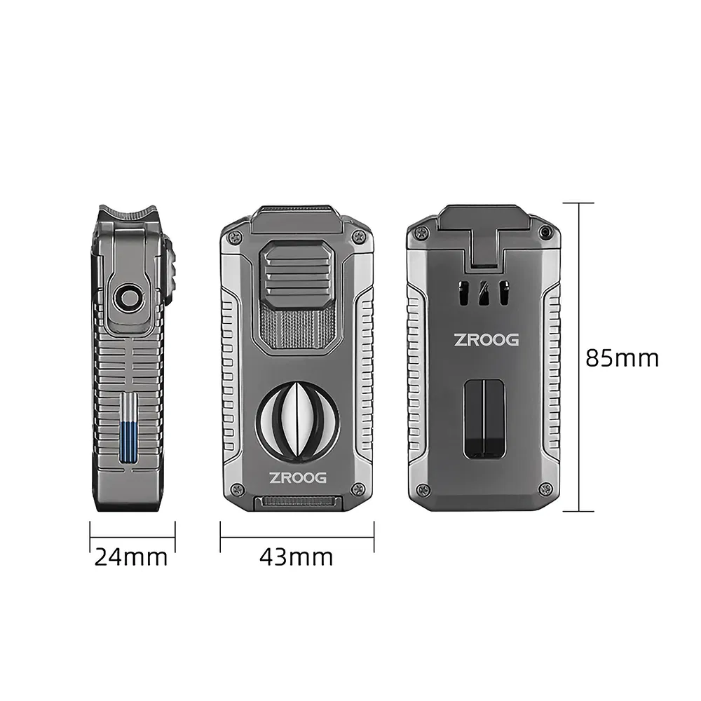 2024 Multi-Functional Accessories 4-in-1 Refillable Cool Butane Cigar Lighters for Travel