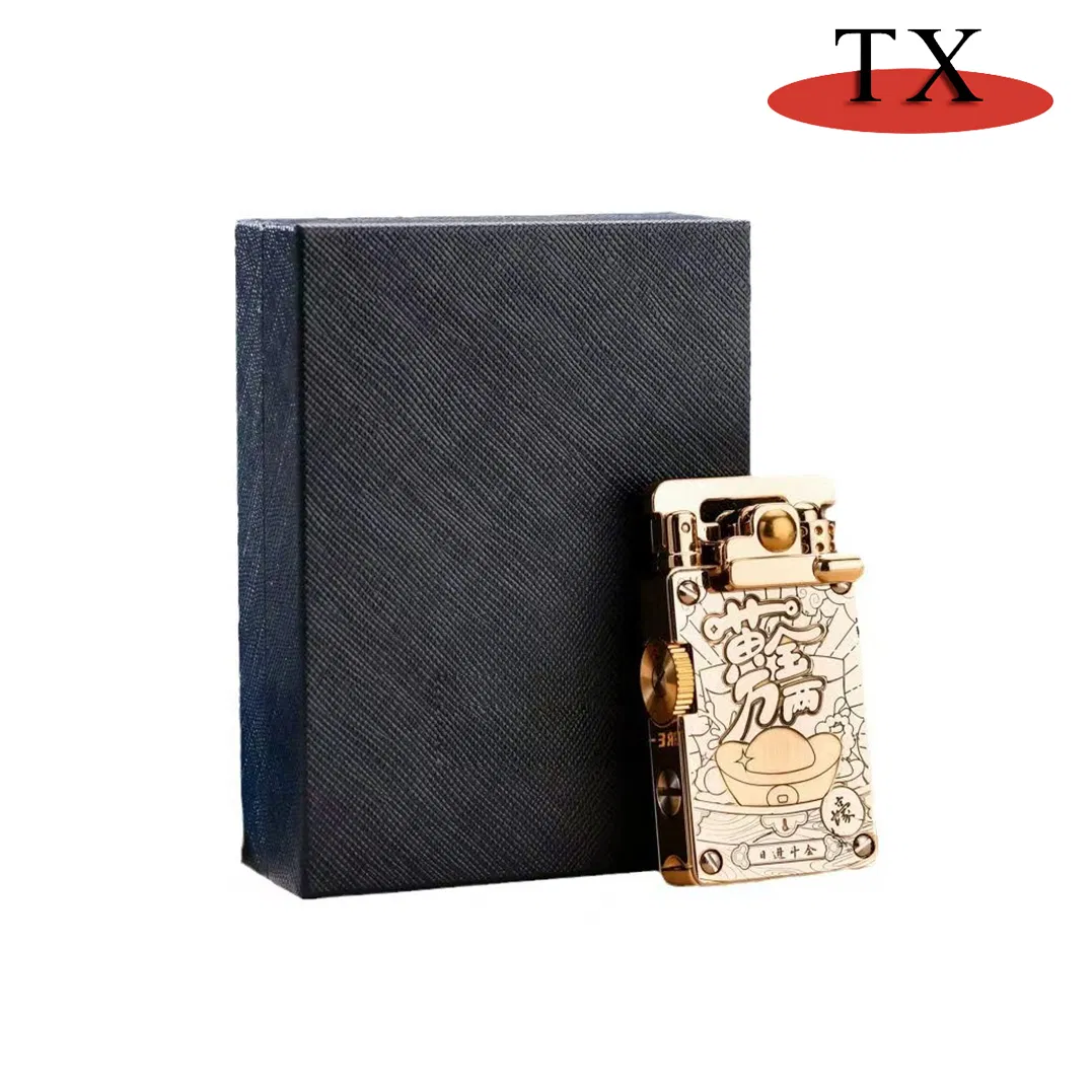 Alloy Retro Grinding Wheel Rocker Kerosene Lighter Personalized Custom Logo Metal Lighter