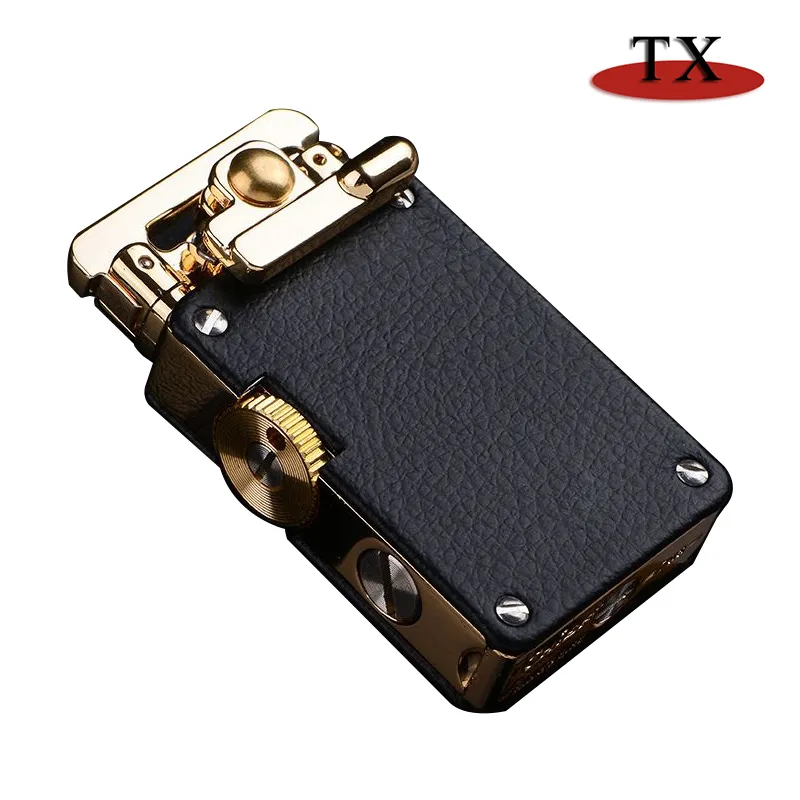 Alloy Retro Grinding Wheel Rocker Kerosene Lighter Personalized Custom Logo Metal Lighter