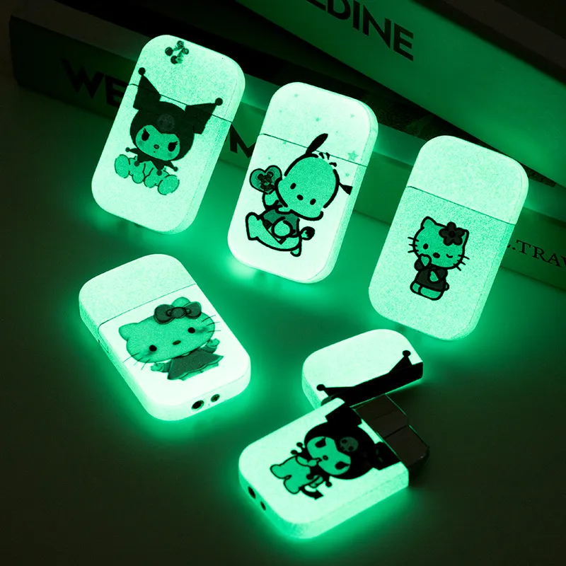 Cartoon Pattern Custom Logo Ladies Windproof Lighter Girl Gift