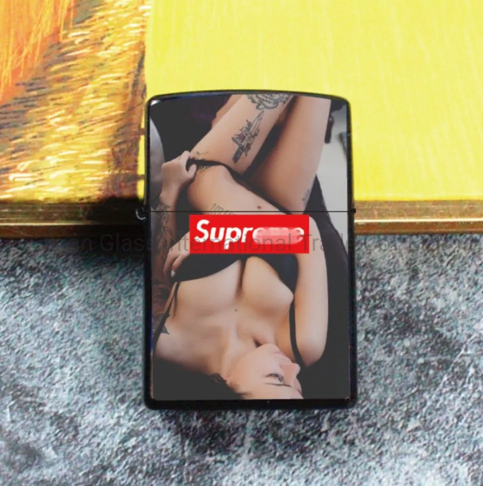 Creative Popular Logo Metal Cigarette Lighter Windproof Gift Custom Logo