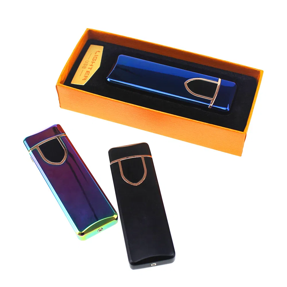 Custom Logo Electronic USB Cigarette Lighter Flameless Smoking Accessories Lighter