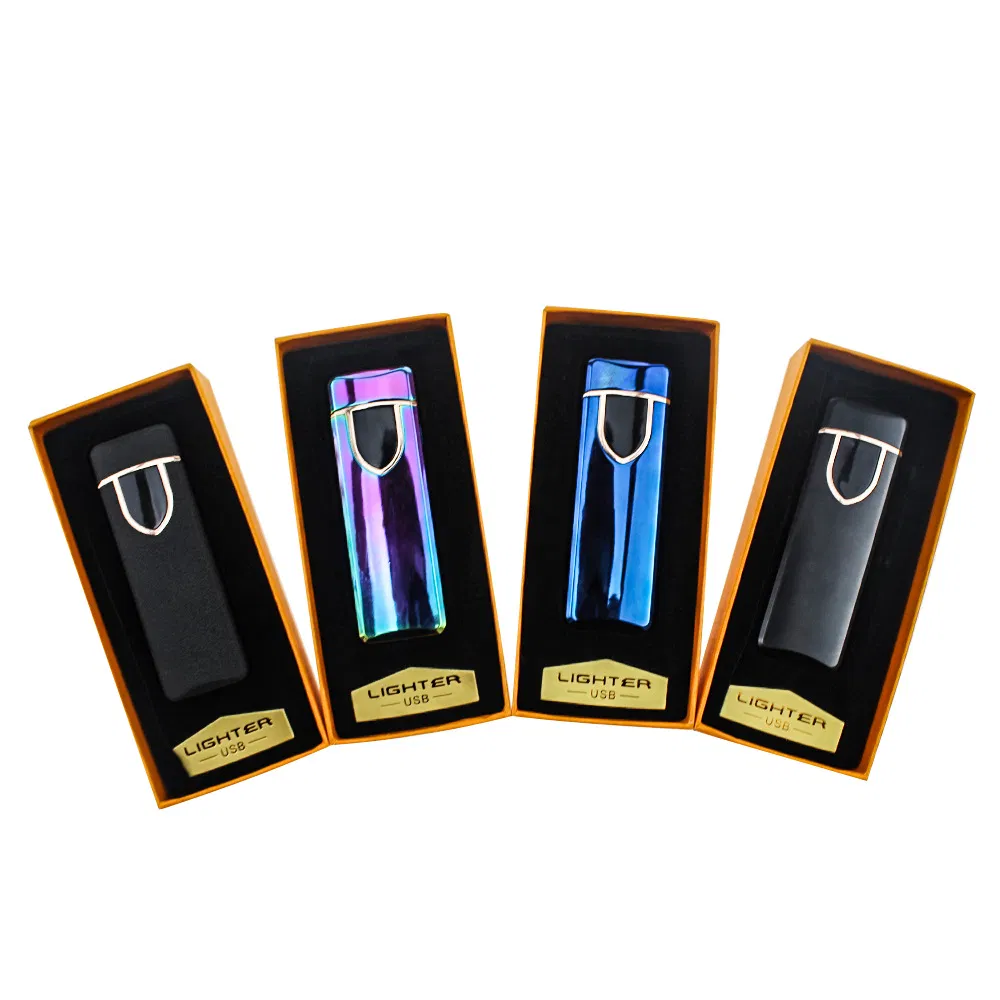Custom Logo Electronic USB Cigarette Lighter Flameless Smoking Accessories Lighter