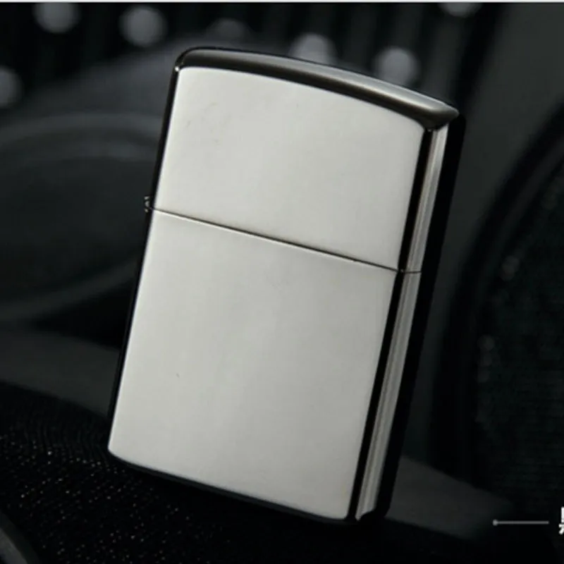 Flat Top Blank Metal Kerosene Lighter Custom Logo Classical Windproof Refillable Cigarette Oil Lighter