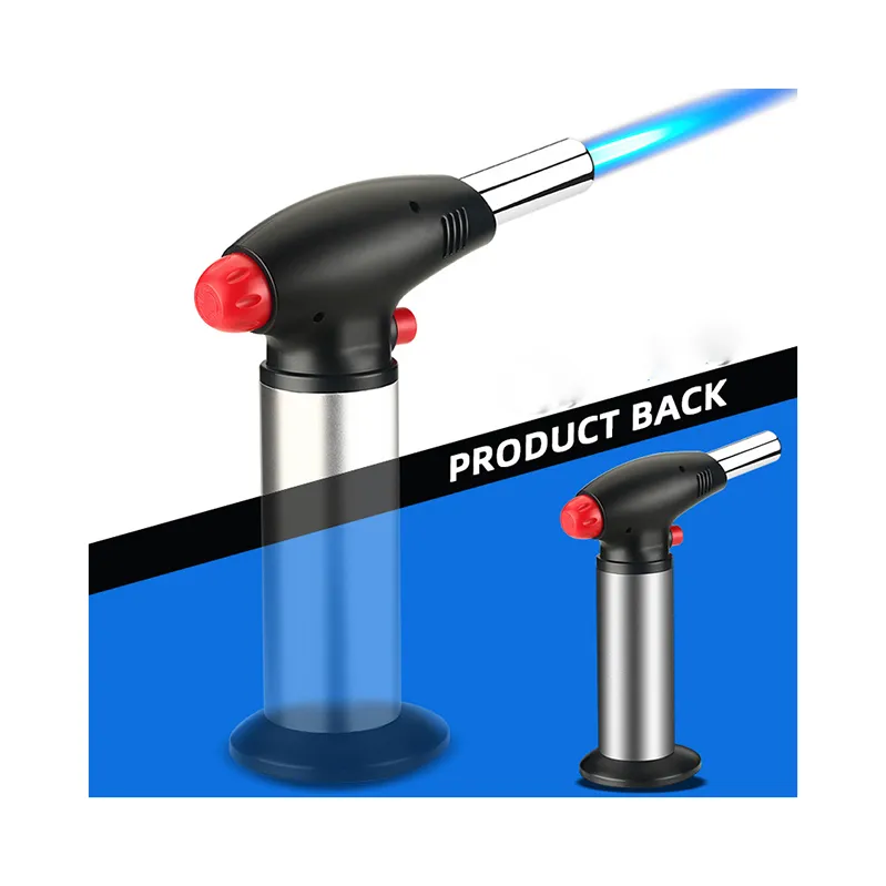 Lighters Custom Gas Windproof Torch Metal Brand Refillable Jet Logo Cigar Cigarette Gun Butane Cakmak High Mini Kitchen Torch Lighter