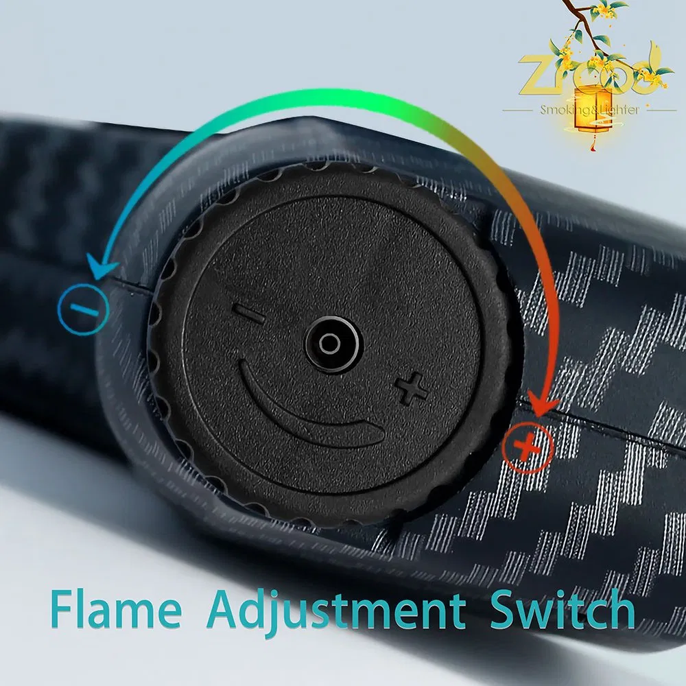 New Design Custom Cigar Lighter Butane Gas Torch Blue Flame Single Straight Windproof Lighter