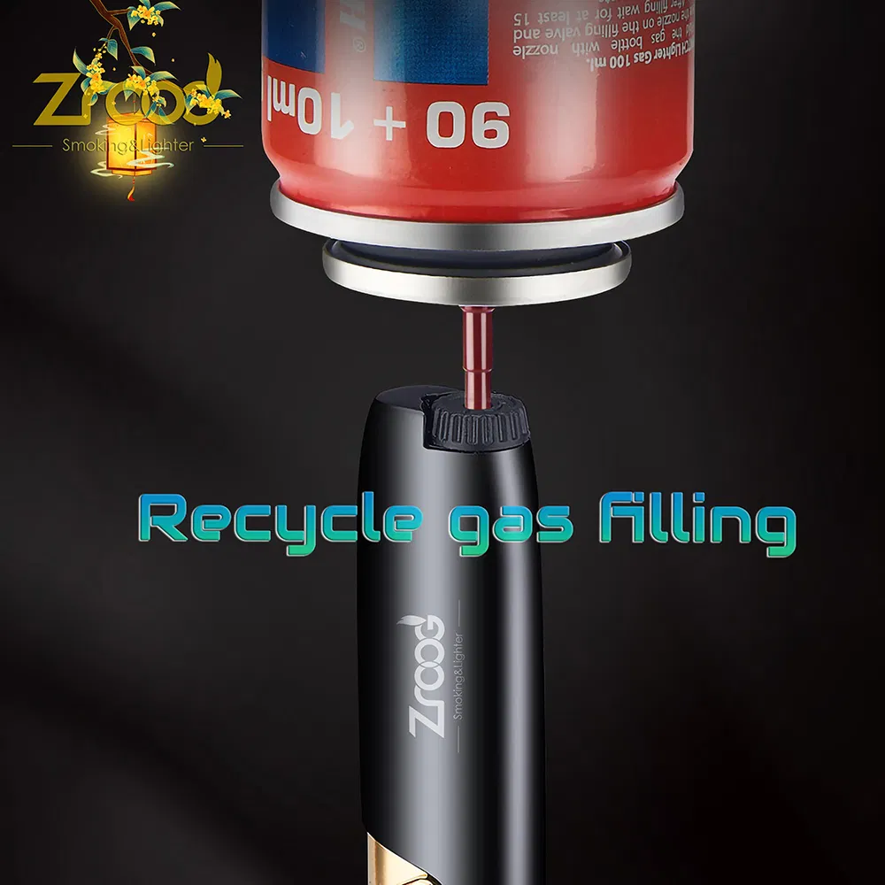 New Windproof Lighter with Visible Fuel Tank Refill Gas