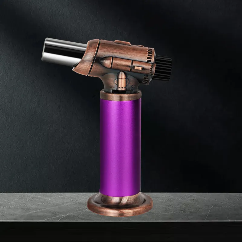 Three Stroke Flame Custom Logo Cigarette Smoke Bullet Butane Torch Lighter