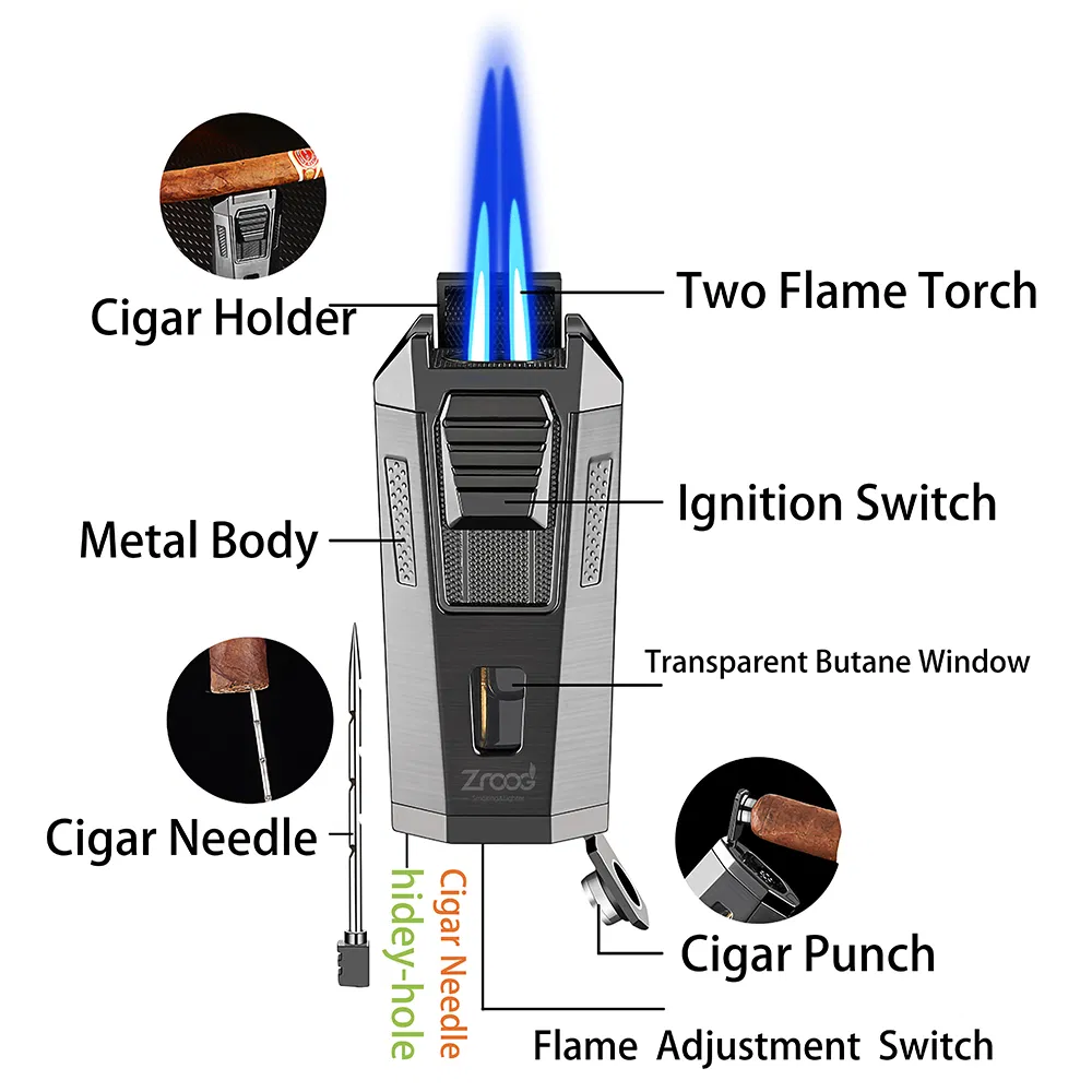 Torch Refillable Lighter Multi-Functional Smoking Accessories Windproof Outdoor