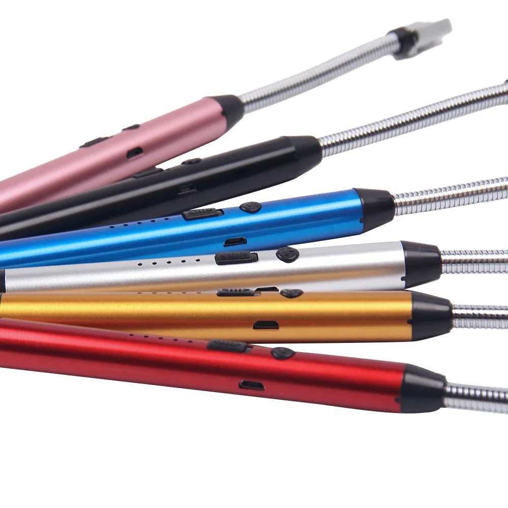 Wholesale USB Rechargeable Lighter Windproof 360 Rechargeable Electric Lighter Custom Candle Lighter