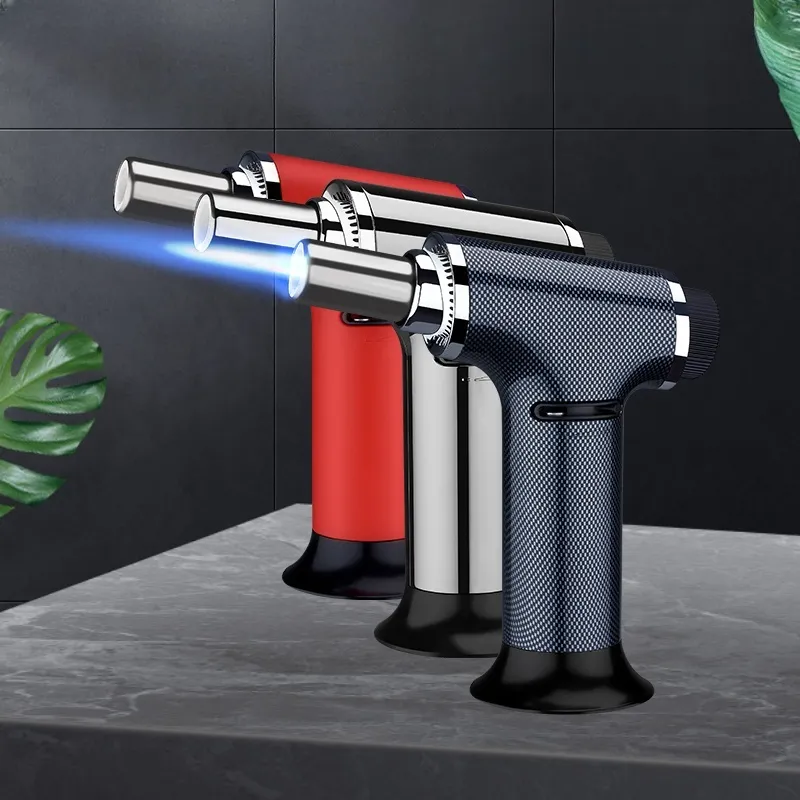 Windproof Metal Jet Butane Torch Lighters Jet Flame Custom Food Cigarette Torch Lighter Wholesale for Cigar Kitchen BBQ