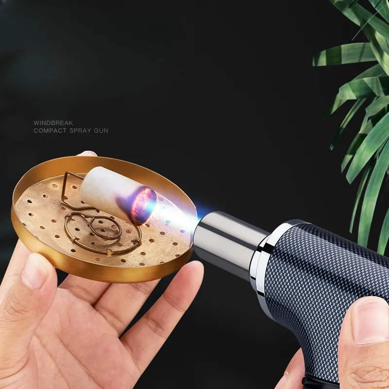 Windproof Metal Jet Butane Torch Lighters Jet Flame Custom Food Cigarette Torch Lighter Wholesale for Cigar Kitchen BBQ