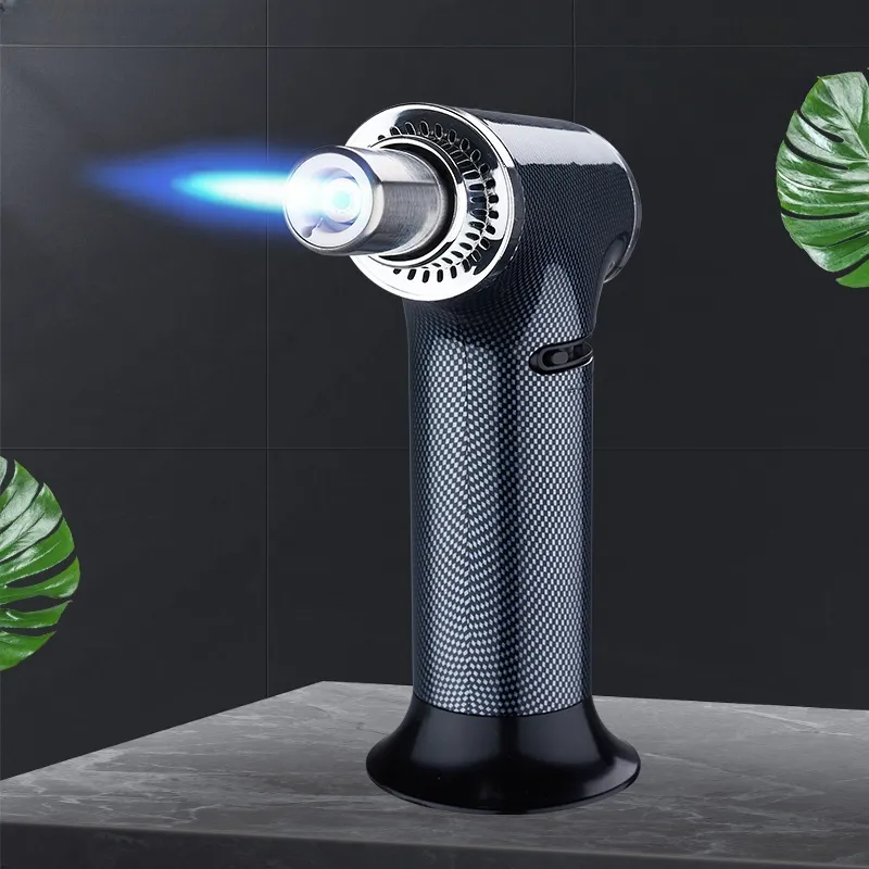 Windproof Metal Jet Butane Torch Lighters Jet Flame Custom Food Cigarette Torch Lighter Wholesale for Cigar Kitchen BBQ